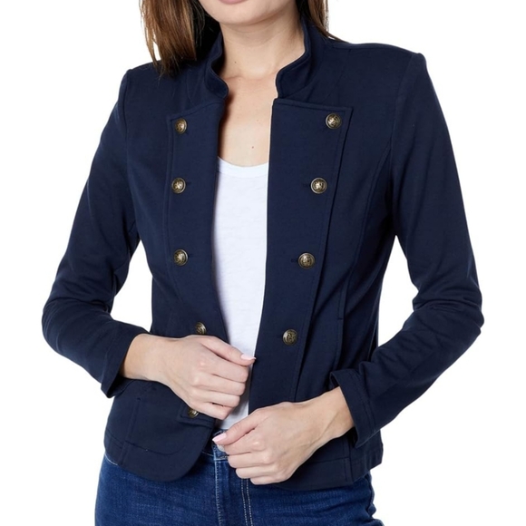 Tommy Hilfiger Women's Navy Military Band Jacket with Gold Buttons XL - Picture 1 of 15